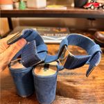 ZARA  Blue Suede Chunky Heels size 36eu‎ (6us) Photo 11