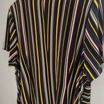 Eloquii black striped asymmetrical ruffle dress Photo 9