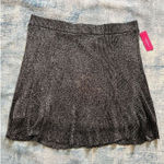 Xhilaration NWT!  Black Metallic Silver Pull On Mini Skirt XXL Photo 0