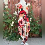 Haute Hippie Silk Rose Print Handkerchief Hem Wrap Floral Midi Dress Size Small Photo 4