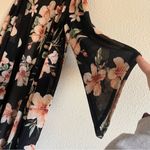 Siren Lily  Maternity | Black Floral Sheer Kimono Size Large Photo 6
