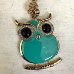 Amrita Singh blue enamel pendant gold tone long chain necklace NWT Photo 4