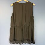 Pleione Black Crossover Lace Accent Peplum Sleeveless Blouse Size 1X Photo 3