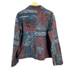 Chico's  Jacket Patchwork Print Collage Button Front Statement Sequin Sz 2 (12/14) Photo 3