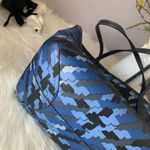 Coach  City Tote Graphic Plaid Print Blue & Black Carryall Large Photo 5