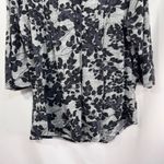 Ny Collection Plus Size 3X Top Gray Black Floral V Neck Knit Boho Stretch 830 Photo 3