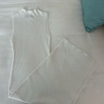 Sleeveless White Ribbed Maxi Dress with slit Size M Photo 0