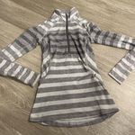 Lululemon Jacket Womens 2 Gray Race Your Pace Stripe 1/2 Zip Athletic Active Photo 0