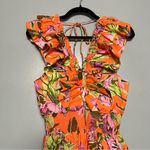 Love The Label Azaela Floral Ruffle Maxi Dress Topanga Coral Print Womens Size S Pink Photo 2