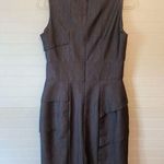 Calvin Klein Charcoal Black Denim Asymmetrical Ruffle Dress Photo 4