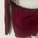 Maroon Off The Shoulder Crop Top Red Photo 2