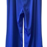 Calvin Klein  NWOT Satin Pull On Wide Leg Pants Size XL Blue Pockets Photo 1