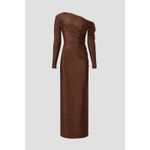 Significant Other Liliana Brown Bronze Metallic Long Sleeve Draped Column Gown 2 Photo 3
