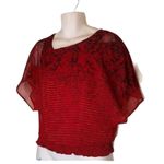 Studio Y AOA)‎  red blouse size XSmall women short sleeve top shirt blouse XS Photo 0