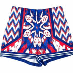 Jealous Tomato Blue Red Kaleidoscope Shorts Small Photo 0