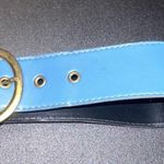 Blue Faux Leather Gold Photo 2