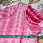 Rue Juju  large pink white tie dye print pullover tie front short sleeve casual Photo 2