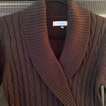 Calvin Klein Women’s Buckle Black Wrap Cable Knit Sweater Dress Size Medium Photo 5