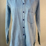 Sandrine Rose free people long‎ sleeve denim button down tunic/shirt/shacket Blue Photo 0