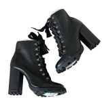 Schutz  Zhara Winter Bootie Womens 8.5 Black Lace Up Chunky Combat Boots Urban Photo 6