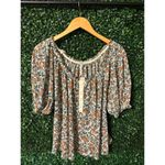 Free People Astra Peasant Top Sz Medium Floral Photo 1