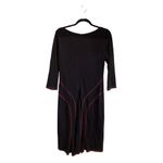 David Meister  Black red stitch detail Knee Length sheath Dress 3/4 Sleeves  10 Photo 1