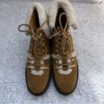 Very Volatile  Faux Fur Combat Womens Size 8  Faux Leather Combat Boots Tan Photo 4