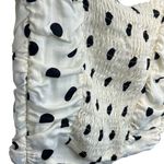 ZARA  Polka Dot Crop Top Size XS Balloon Sleeve Smocked Ruching Cream Black Photo 5