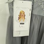 Paige Hayley Formal Dress Fit N Flare Gray Sleeveless Halter Neckline Size 10 Photo 10