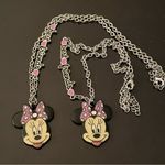 Disney Set Lot of 2 Minnie Mouse Best Friends Necklaces Necklace silver chain 18” New Photo 0