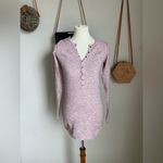 Free People Intimately Thermal Henley Waffle Knit Pink Heather Dress, Size Small Photo 1
