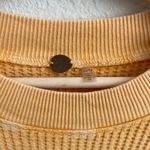 Free People Creamsicle Yellow Interlaken Thermal Waffle Knit Long Sleeve Sweater Photo 8