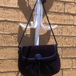Dark purple velvet crossbody shoulder purse bag clutch rope trim tassel and snap magnetic closure Photo 0