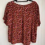 Madewell Rhyme Mini Floral Keyhole Blouse Top V-Neck Cropped Boxy Flowy Size XXS Photo 4