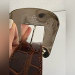 Vintage Al Beres Alligator Leather Belt Silver Plate Buckle Size 34 GUC Brown Photo 7