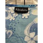 Absolutely Famous Absolute Scrub Top Short Sleeve V Neck Pockets‎ Size Large Blue/White Floral Photo 1
