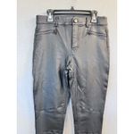 Calvin Klein Moto Women’s Skinny Pants Size 4 Black Mid Rise Faux Leather Goth Photo 2