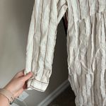 ZARA  White and Brown Striped Long Sleeve Dress Photo 5