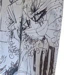 Vintage John Galliano Skirt Denim Pencil Sketches Printed Kendall Jenner Owned Brown Size XS Photo 9