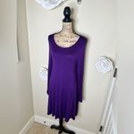 Zenana Outfitters Tunic Swing Long Sleeve Vibrant Purple Dress in Size M Photo 5