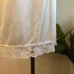 Vintage 90s USA White Semi Sheer Lace Trim Knee Length Slip Skirt Size XL Photo 5