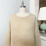Urban Outfitters  BDG Mohair Cable Knit Crewneck Sweater Tan Beige Size Medium Photo 2