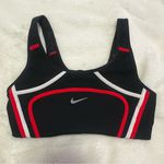 Nike Women's Black and Red Sports Bra Photo 0