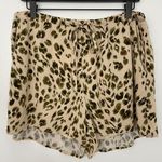 Heartloom New Leopard Animal Print Pull On Soft Shorts Miena Khaki Photo 5