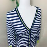 J.Crew Striped Blue Accent Cardigan Photo 4
