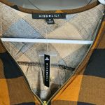 Miss Lili  Checkered Zipper Top in Black and Tan Photo 3