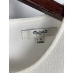 Madewell  Textured White Oversized Short Sleeve Back Keyhole Neck Blouse Size S‎ Photo 3