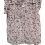 Hayden Girl Pink Floral Blouse Short Sleeve Flowy Family Pictures Size Large Photo 2