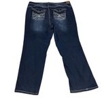 Wallflower Women's High Rise Flare Leg Jeans Dark Blue Size 24 Short Photo 1