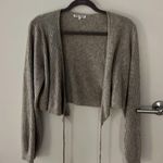 Reformation NWT  Remus Cashmere Light Grey Wrap Crop Ribbed Sweater xl Photo 6